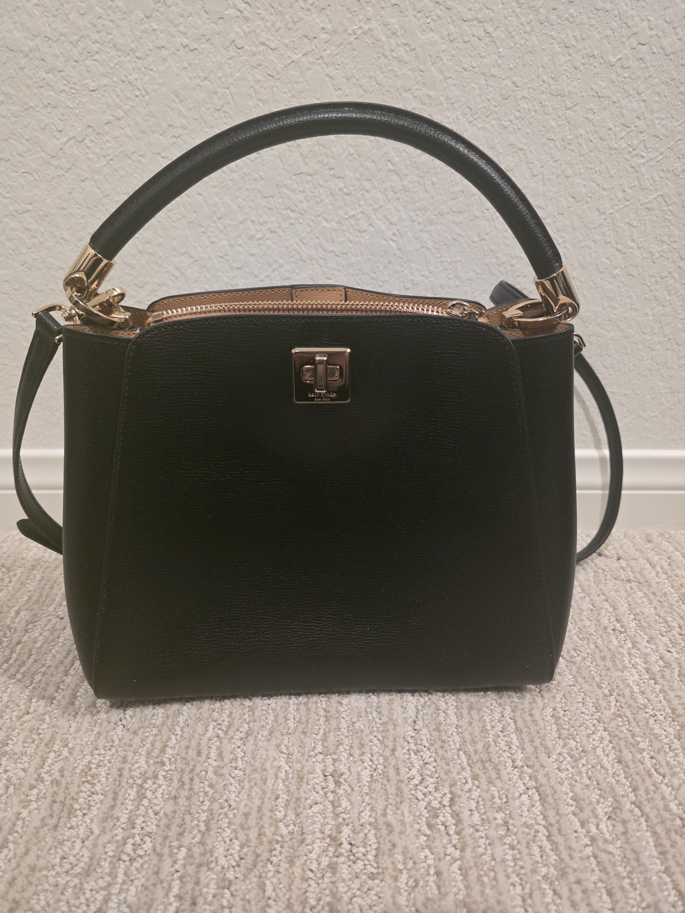 kate spade Black Top-Handle Satchel with Gold Hardware